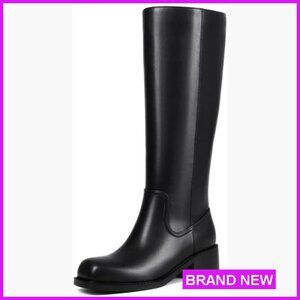 Knee High Boots Square Toe Low Heel Chunky Comfortable Tall Boots Classic